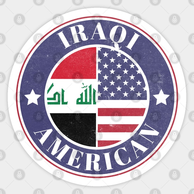 Proud Iraqi-American Badge - Iraq Flag Sticker by Yesteeyear